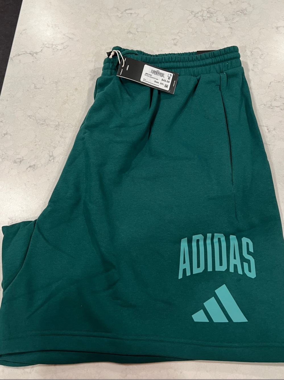 Men’s Adidas Teal Green Athletic Shorts with Logo